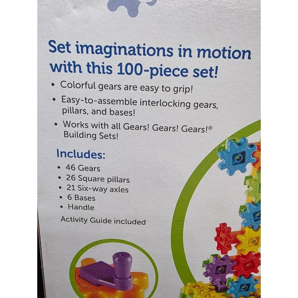 Learning Resources Gears Gears Gears Deluxe 100-Piece STEM Building Set Ages 3+